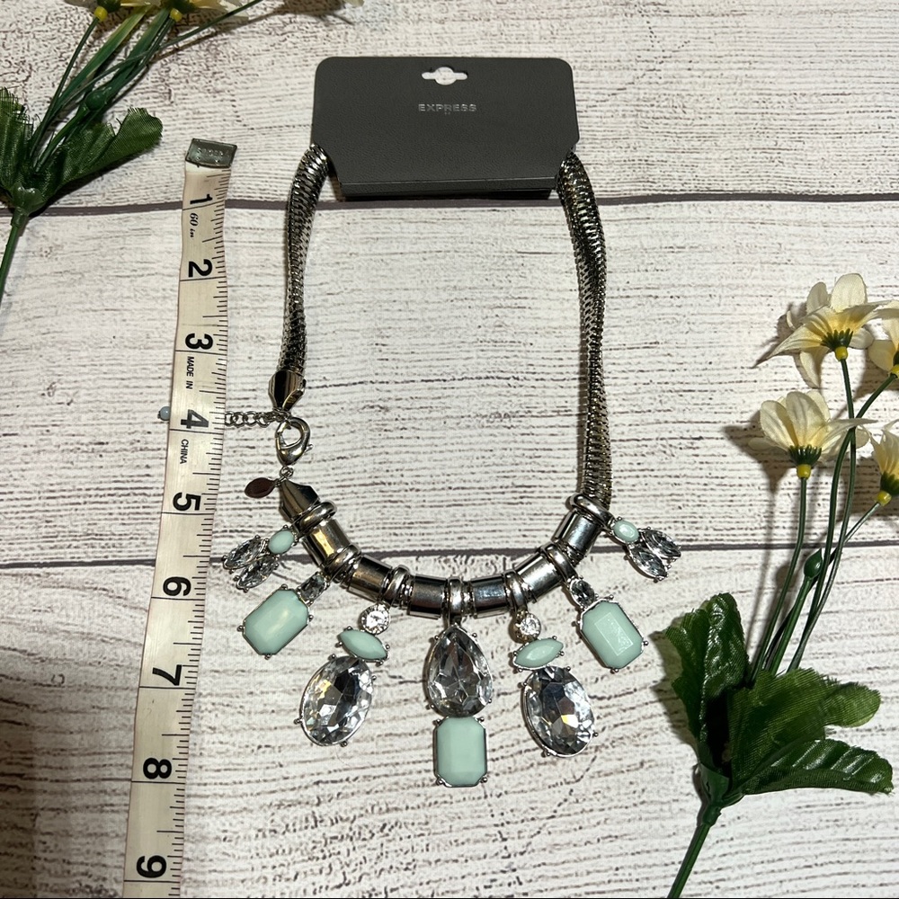 EXPRESS Embellished Diamond Silver Necklace - Picture 7 of 9